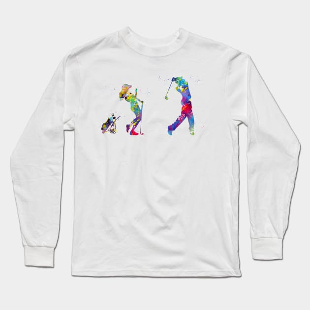 Golfer couple Long Sleeve T-Shirt by erzebeth